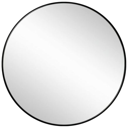 Slim Design 50CM Black Bathroom, Living Room, Hallway Mirror Round Mirror Wall Decor Metal Frame Kings Warehouse 