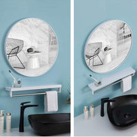 Slim Design 50CM White Bathroom, Living Room, Hallway Mirror Round Mirror Wall Decor Metal Frame Home & Garden Kings Warehouse 