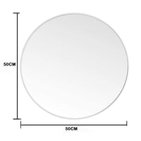 Slim Design 50CM White Bathroom, Living Room, Hallway Mirror Round Mirror Wall Decor Metal Frame Home & Garden Kings Warehouse 
