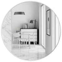 Slim Design 50CM White Bathroom, Living Room, Hallway Mirror Round Mirror Wall Decor Metal Frame Home & Garden Kings Warehouse 