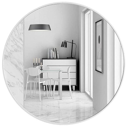 Slim Design 50CM White Bathroom, Living Room, Hallway Mirror Round Mirror Wall Decor Metal Frame Home & Garden Kings Warehouse 