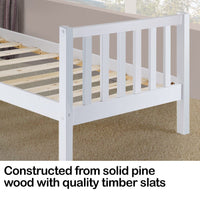 Slumber Single Wooden Pine Bed Frame Timber Kids Adults Contemporary Bedroom Furniture Kings Warehouse 