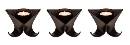 Small Decorative Black Metal Tea Light Candle Holders in Set of 3 Home & Garden Kings Warehouse 