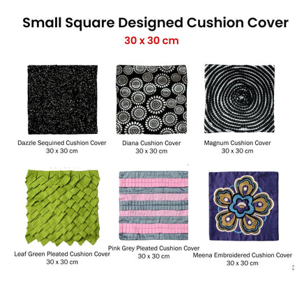 Small Designed Square Cushion Cover 30 x 30 cm Leaf Green Pleats Home & Garden Kings Warehouse 