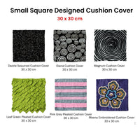 Small Designed Square Cushion Cover 30 x 30 cm Pink Grey Pleats Home & Garden Kings Warehouse 