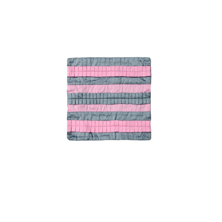Small Designed Square Cushion Cover 30 x 30 cm Pink Grey Pleats Home & Garden Kings Warehouse 