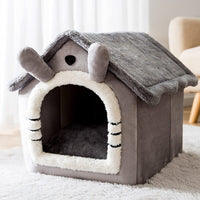 Small Dog House Bed Portable Cat Bed Removable Cushion Cat Cave, Foldable Pets Puppy Kitten Rabbit dog supplies Kings Warehouse 