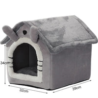 Small Dog House Bed Portable Cat Bed Removable Cushion Cat Cave, Foldable Pets Puppy Kitten Rabbit dog supplies Kings Warehouse 