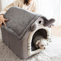 Small Dog House Bed Portable Cat Bed Removable Cushion Cat Cave, Foldable Pets Puppy Kitten Rabbit dog supplies Kings Warehouse 