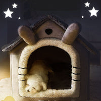 Small Dog House Bed Portable Cat Bed Removable Cushion Cat Cave, Foldable Pets Puppy Kitten Rabbit dog supplies Kings Warehouse 