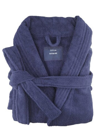 small medium egyptian cotton terry toweling bathrobe navy Home & Garden Kings Warehouse 
