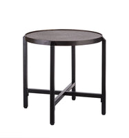 Small Round Iron Black Side Table with Copper Finish Top Kings Warehouse 