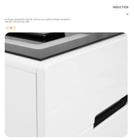 Smart Bedside Tables Finger Print Lock Side 3 Drawers Wireless Charging USB Nightstand LED AU Furniture Kings Warehouse 