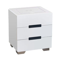 Smart Bedside Tables Side 3 Drawers Wireless Charging Nightstand LED Light USB Left Hand Connection Furniture Kings Warehouse 