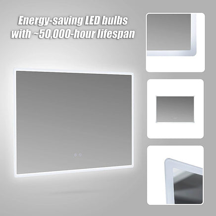 Smart Mirror Bathroom Vanity LED Lighted Wall Mirror 1000x700mm Health & Beauty Kings Warehouse 