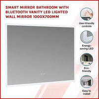 Smart Mirror Bathroom Vanity LED Lighted Wall Mirror 1000x700mm Health & Beauty Kings Warehouse 