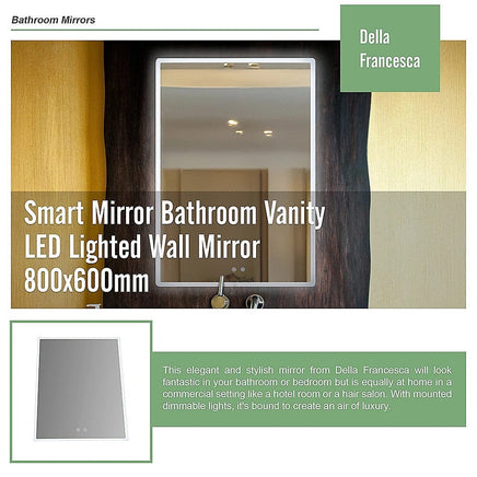 Smart Mirror Bathroom Vanity LED Lighted Wall Mirror 800x600mm Home & Garden Kings Warehouse 