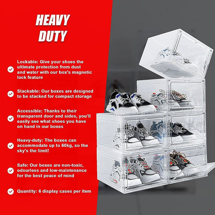 Sneaker Display Case Shoe Storage Organizer Box Stackable Plastic Clear Magnetic Furniture Kings Warehouse 