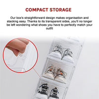 Sneaker Display Case Shoe Storage Organizer Box Stackable Plastic Clear Magnetic Furniture Kings Warehouse 