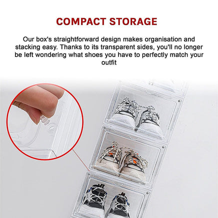Sneaker Display Case Shoe Storage Organizer Box Stackable Plastic Clear Magnetic Furniture Kings Warehouse 