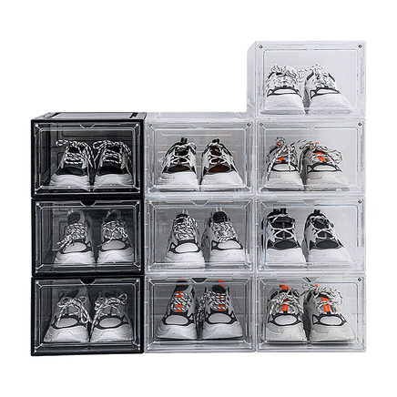 Sneaker Display Case Shoe Storage Organizer Box Stackable Plastic Clear Magnetic Furniture Kings Warehouse 
