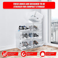 Sneaker Display Case Shoe Storage Organizer Box Stackable Plastic Clear Magnetic Furniture Kings Warehouse 