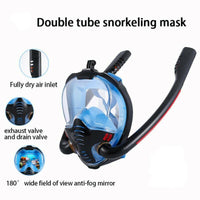 Snorkel Mask Safe Double Breathing System Full Face Snorkeling Anti Leak/Fog AU Large Outdoor Kings Warehouse 