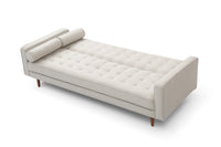 Sofa Bed 3 Seater Button Tufted Lounge Set for Living Room Couch in Fabric Beige Colour Furniture Kings Warehouse 