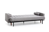 Sofa Bed 3 Seater Button Tufted Lounge Set for Living Room Couch in Fabric Grey Colour Furniture Kings Warehouse 