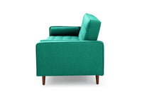 Sofa Bed 3 Seater Button Tufted Lounge Set for Living Room Couch in Velvet Green Colour Furniture Kings Warehouse 