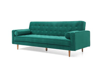 Sofa Bed 3 Seater Button Tufted Lounge Set for Living Room Couch in Velvet Green Colour Furniture Kings Warehouse 