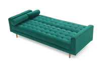 Sofa Bed 3 Seater Button Tufted Lounge Set for Living Room Couch in Velvet Green Colour Furniture Kings Warehouse 