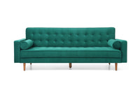 Sofa Bed 3 Seater Button Tufted Lounge Set for Living Room Couch in Velvet Green Colour Furniture Kings Warehouse 