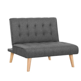 Sofa Bed Lounge Chair Couch 1 Seater Recliner Futon Bed Set Linen Grey Furniture Kings Warehouse 