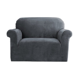 Sofa Cover Couch Covers 1 Seater Velvet Grey Furniture Kings Warehouse 