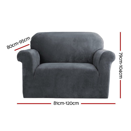 Sofa Cover Couch Covers 1 Seater Velvet Grey Furniture Kings Warehouse 
