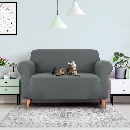 Sofa Cover Couch Covers 2 Seater Stretch Grey Furniture Kings Warehouse 