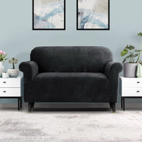 Sofa Cover Couch Covers 2 Seater Velvet Black Furniture Kings Warehouse 