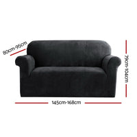 Sofa Cover Couch Covers 2 Seater Velvet Black Furniture Kings Warehouse 