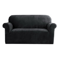 Sofa Cover Couch Covers 2 Seater Velvet Black Furniture Kings Warehouse 