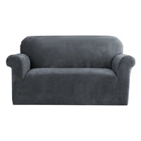 Sofa Cover Couch Covers 2 Seater Velvet Grey Furniture Kings Warehouse 
