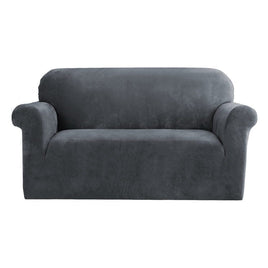 Sofa Cover Couch Covers 2 Seater Velvet Grey Furniture Kings Warehouse 