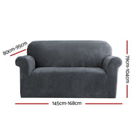 Sofa Cover Couch Covers 2 Seater Velvet Grey Furniture Kings Warehouse 