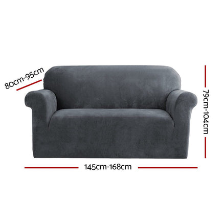 Sofa Cover Couch Covers 2 Seater Velvet Grey Furniture Kings Warehouse 