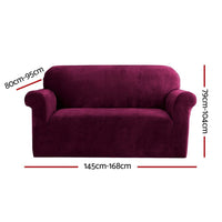 Sofa Cover Couch Covers 2 Seater Velvet Ruby Red Furniture Kings Warehouse 