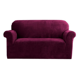 Sofa Cover Couch Covers 2 Seater Velvet Ruby Red Furniture Kings Warehouse 