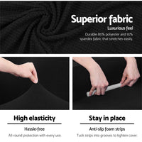 Sofa Cover Couch Covers 3 Seater High Stretch Black Furniture Kings Warehouse 