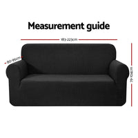 Sofa Cover Couch Covers 3 Seater High Stretch Black Furniture Kings Warehouse 