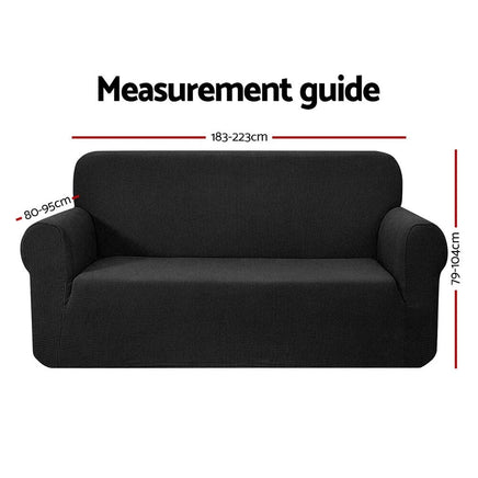 Sofa Cover Couch Covers 3 Seater High Stretch Black Furniture Kings Warehouse 