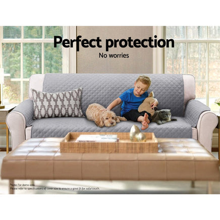 Sofa Cover Couch Covers 3 Seater Quilted Grey Furniture Kings Warehouse 